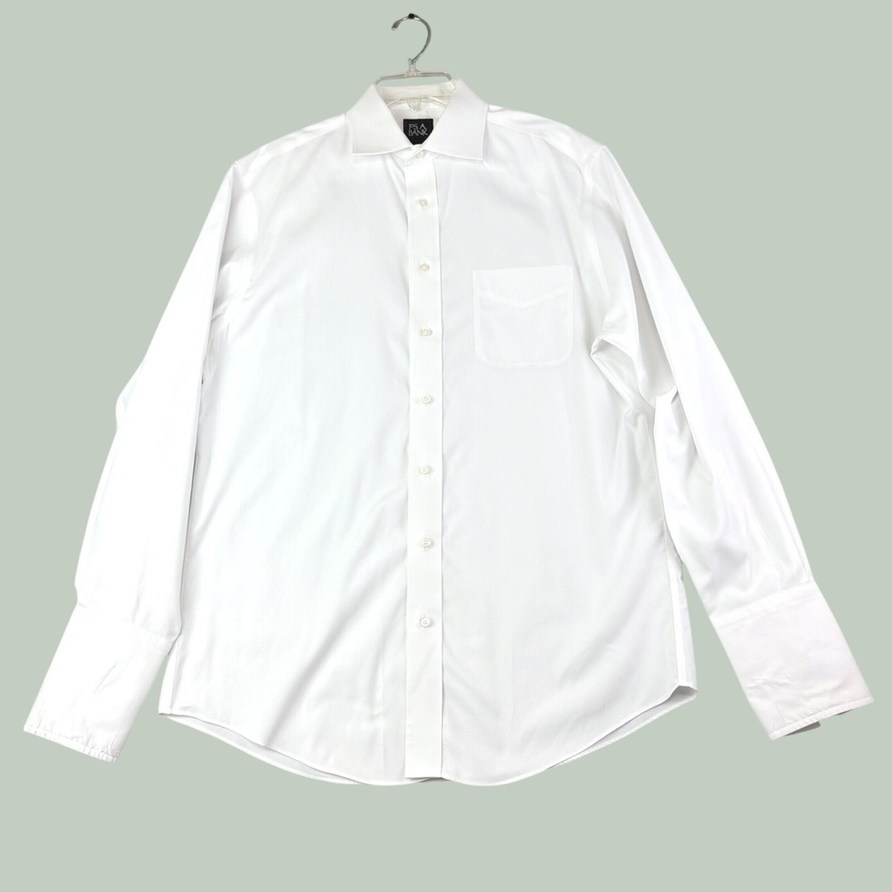 Jos. A. Bank 16-34 White Dress Shirt Tailored Fit Traveler French Cuff **Spot